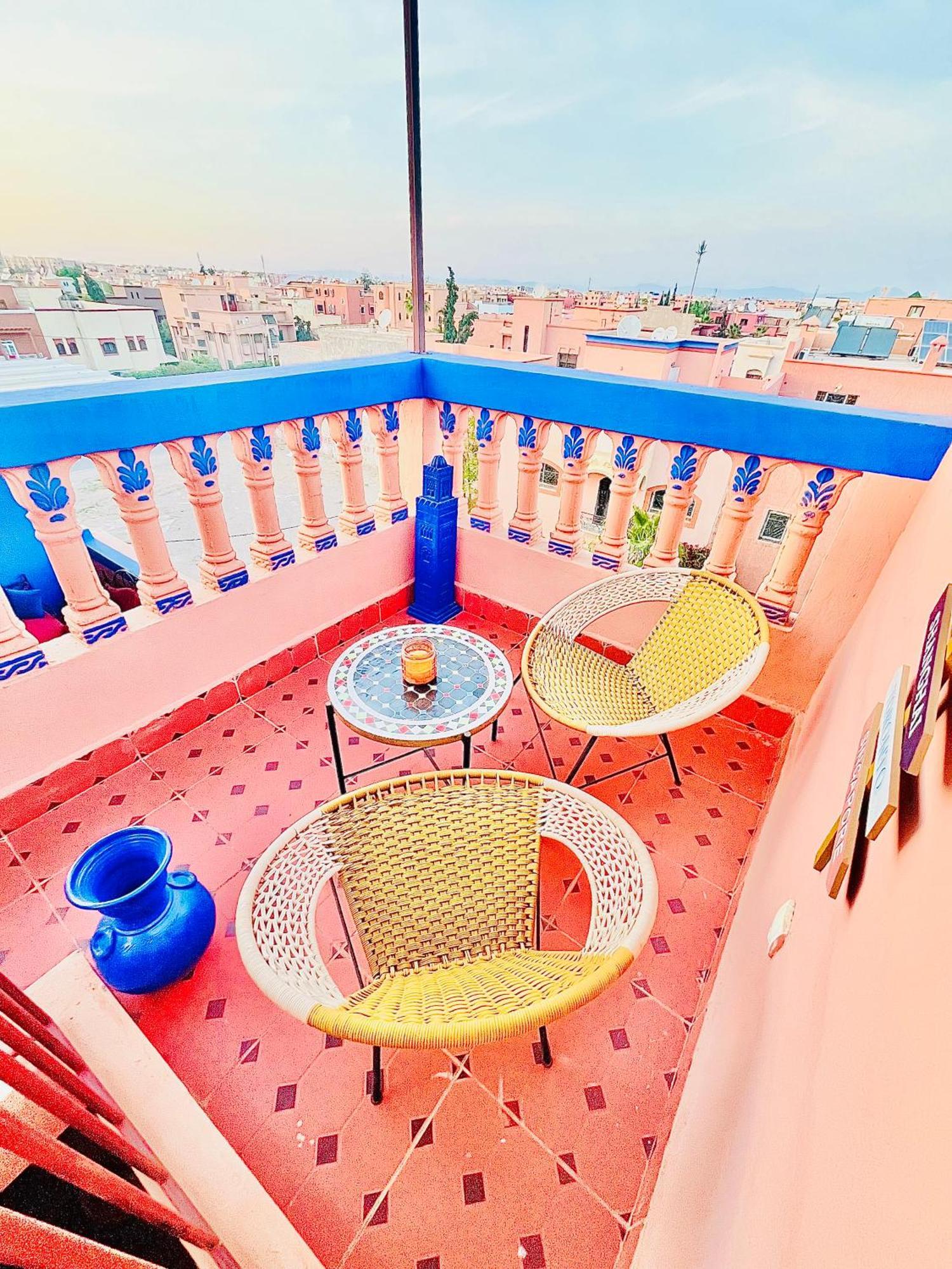 Apartment With Ac, Patio And Rooftop Appartement Climatise Avec Patio Et Toit Terrasse Marraquexe Exterior foto